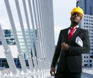 Engineer with building plans